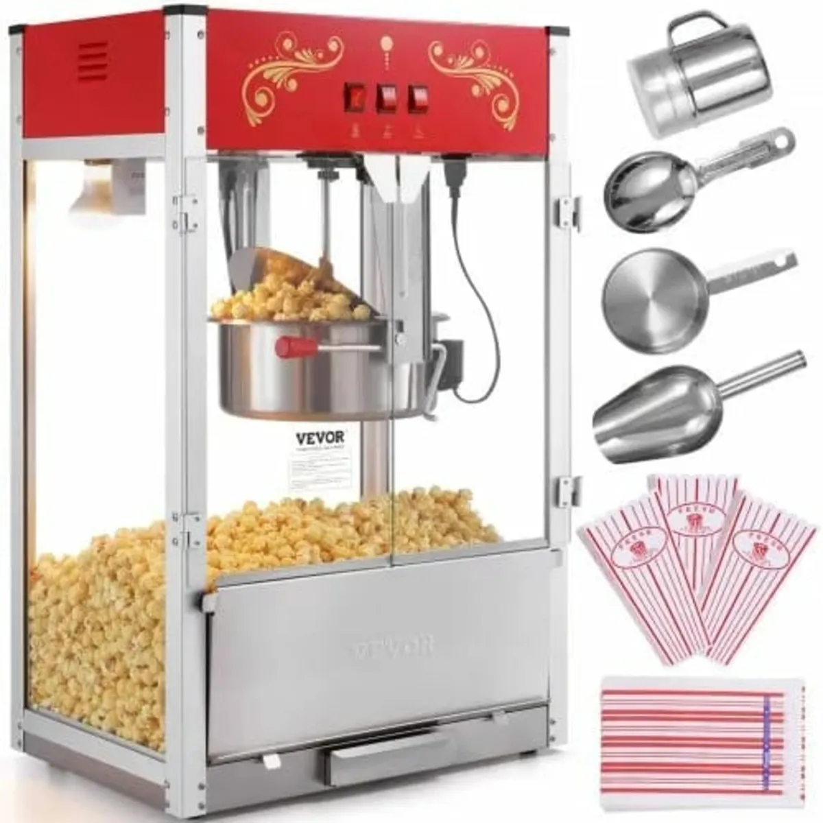 Popcorn Maker, 1615W Popcorn Popper Machine, 16 Oz - Image 1