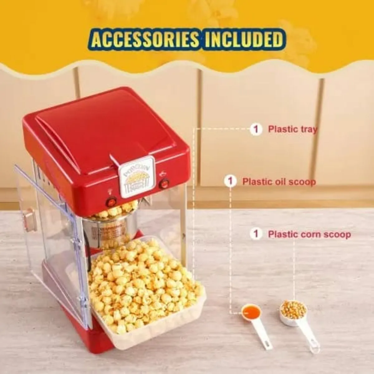 Popcorn Maker, 300W Popcorn Popper Machine, 2.5 Oz - Image 4