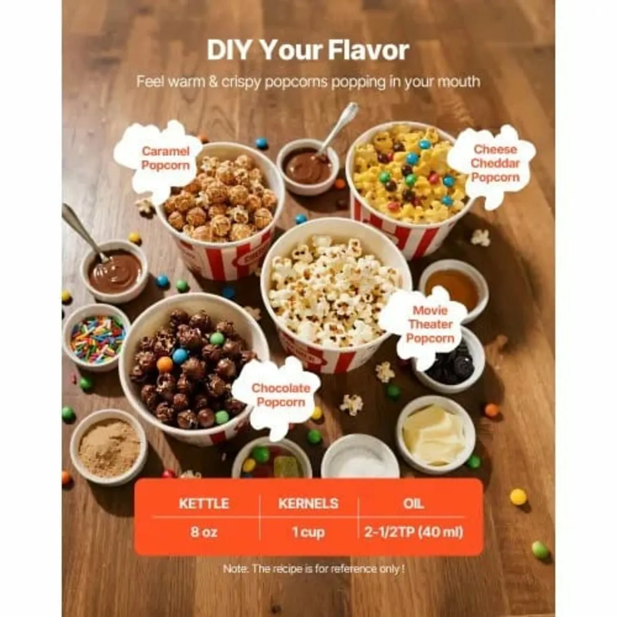 Popcorn Machine with Cart, 0.2kg Stainless Steel K - Image 3