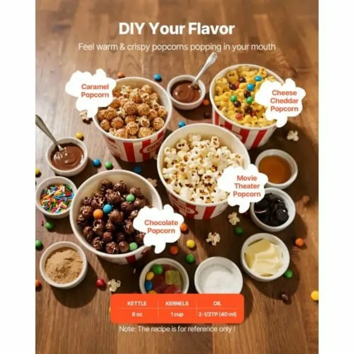 Popcorn Machine, 0.2kg Stainless Steel Kettle, 800 - Image 4