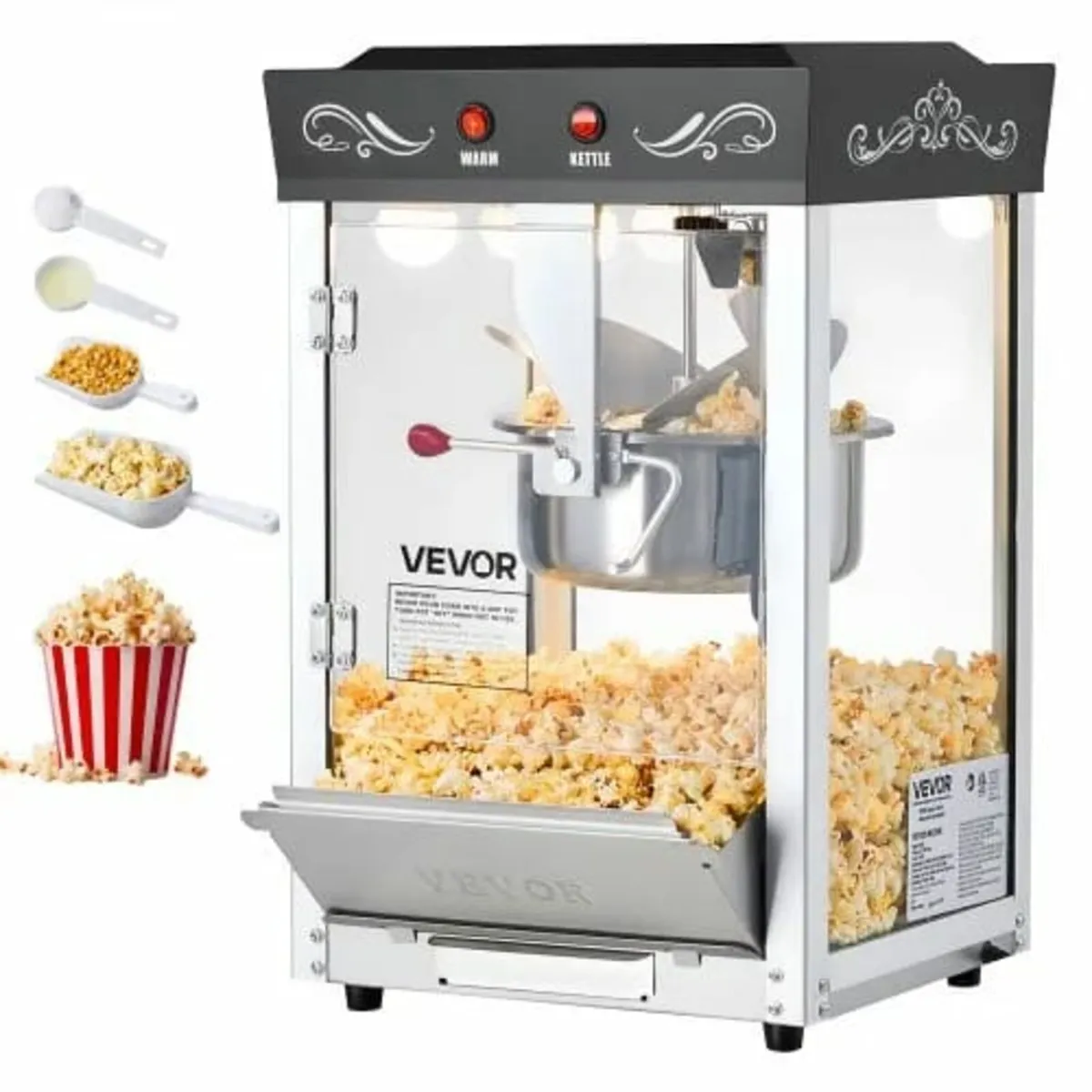 Popcorn Machine, 0.2kg Stainless Steel Kettle, 800 - Image 1