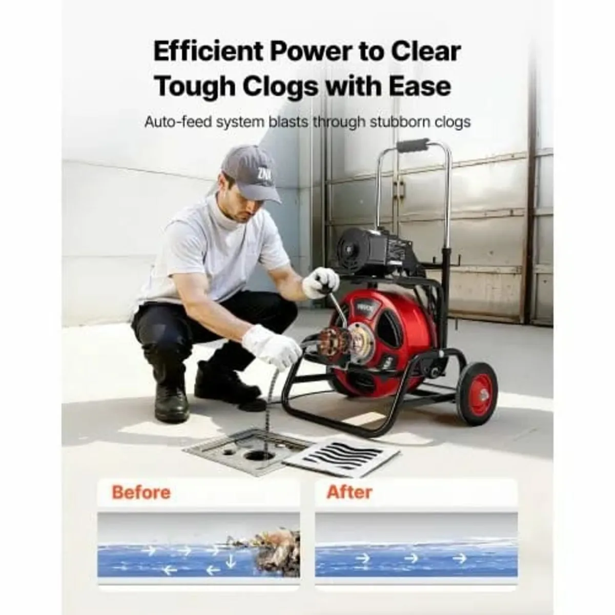 Drain Cleaner Machine 30m x 12.7mm, Auto Feed Sewe - Image 2