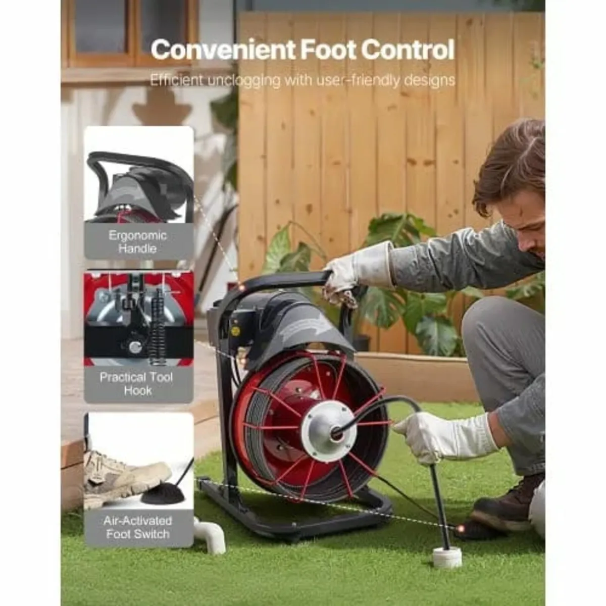 Drain Cleaner Machine 23m x 10.5mm, Sewer Snake Au - Image 4