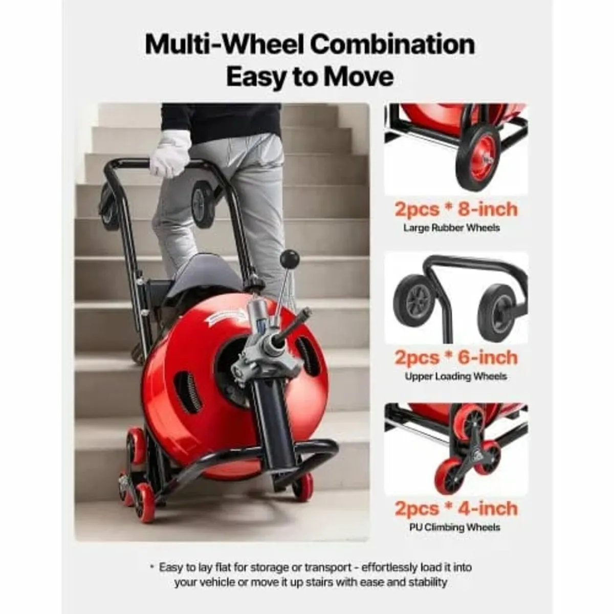 Drain Cleaner Machine 30m x 19mm, Auto Feed Sewer - Image 2