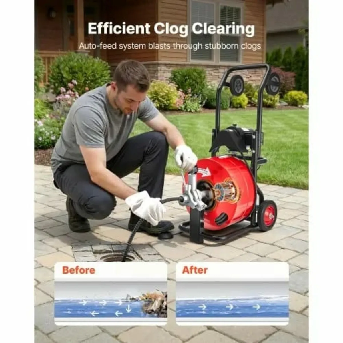 Drain Cleaner Machine 30m x 19mm, Auto Feed Sewer - Image 4