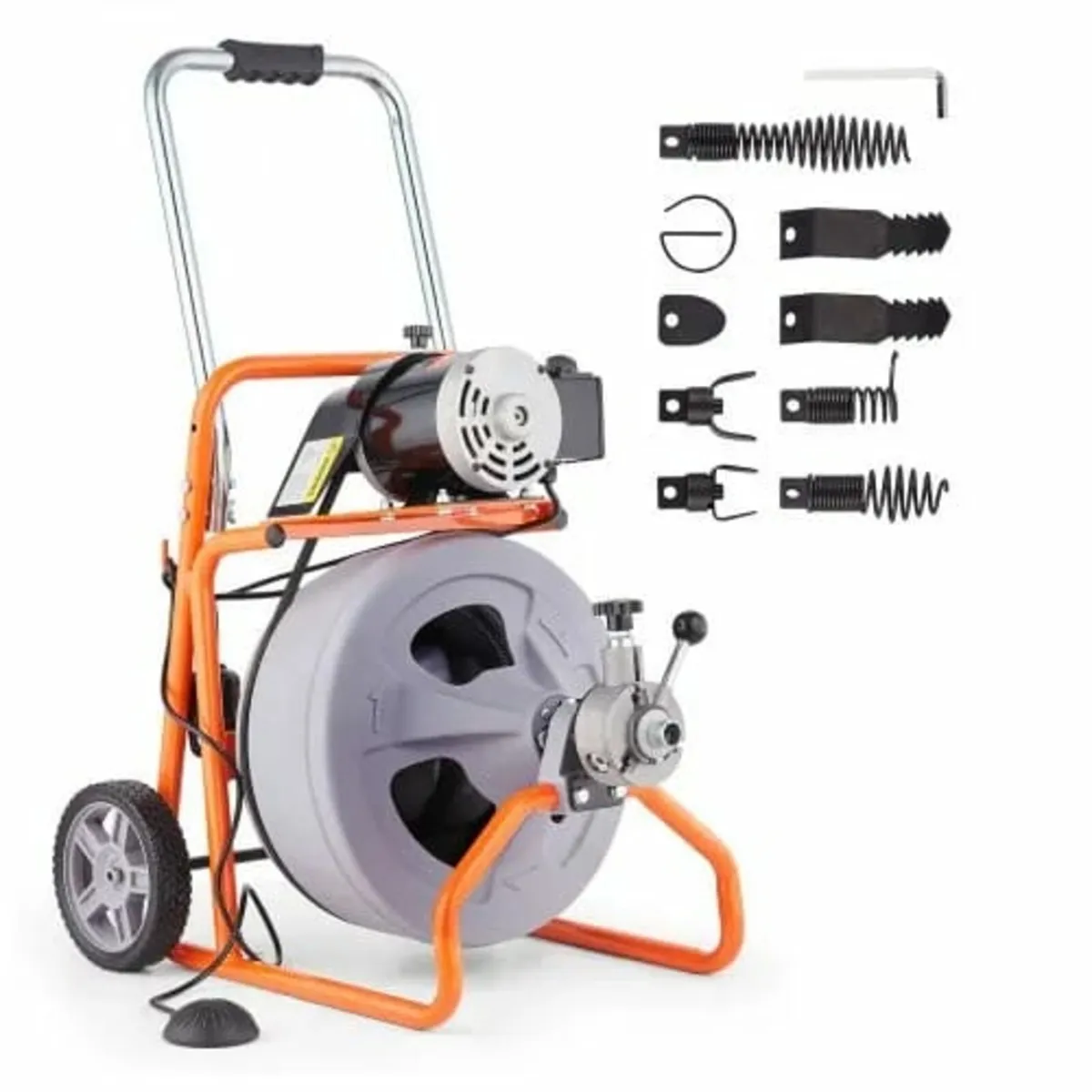 Drain Cleaner Machine 75FT x 1/2 Inch, Auto Feed S - Image 1