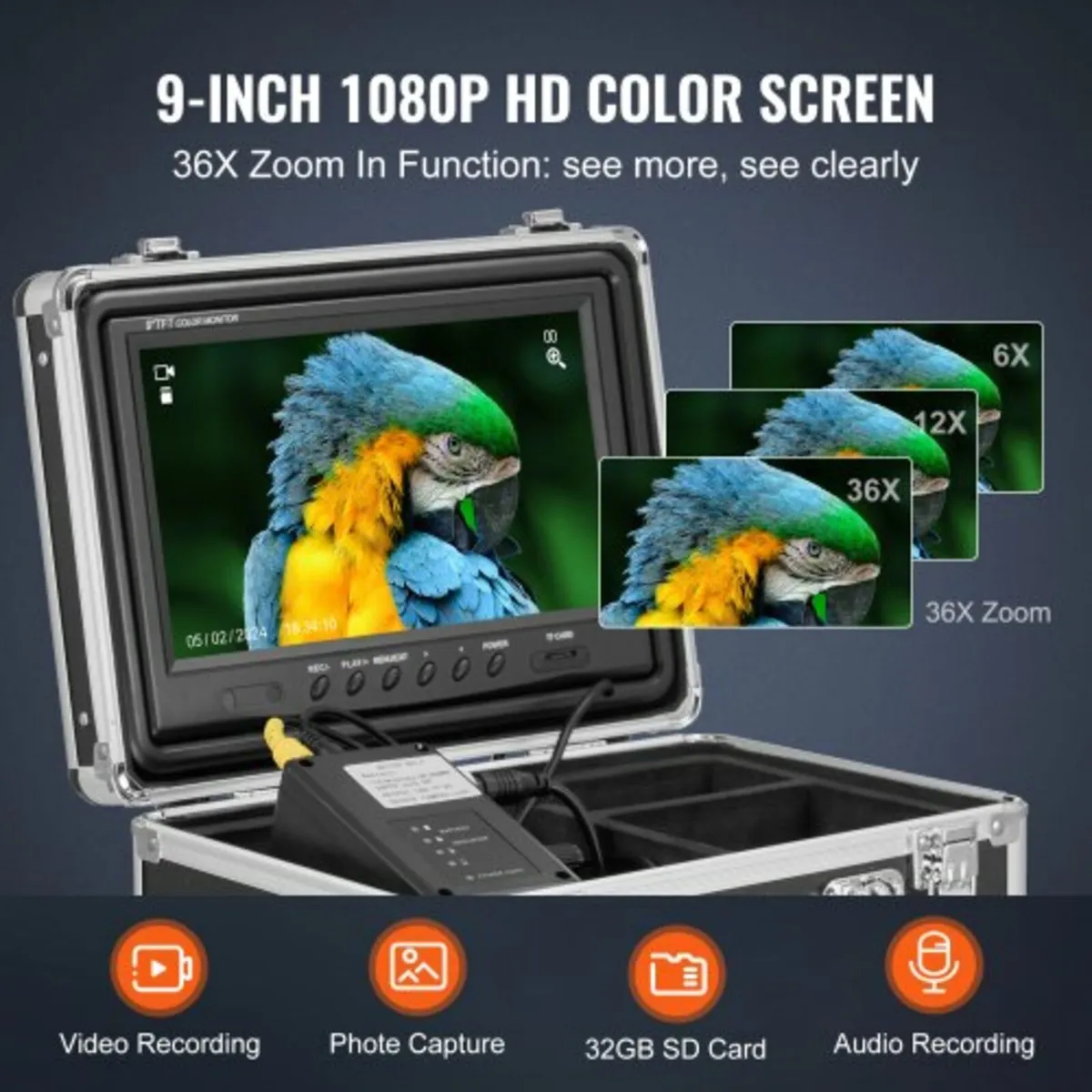 Sewer Camera with 512Hz Locator, 98 ft/30 m, Self- - Image 4