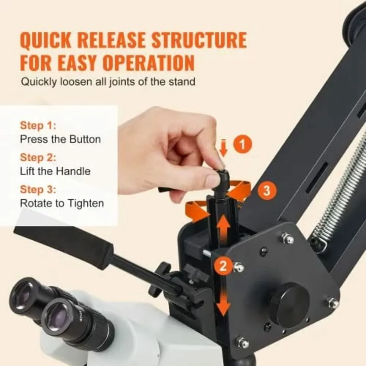 Multi-Directional Microscope with Spring Bracket, - Image 3