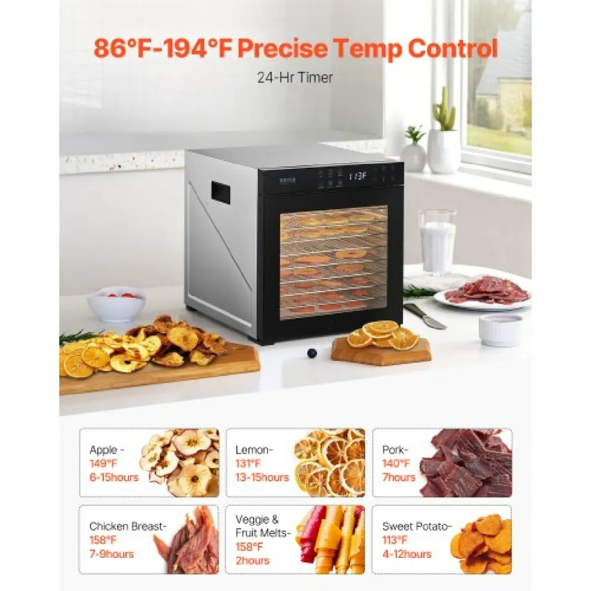 Food Dehydrator Machine, 10 Stainless Steel Trays, - Image 2