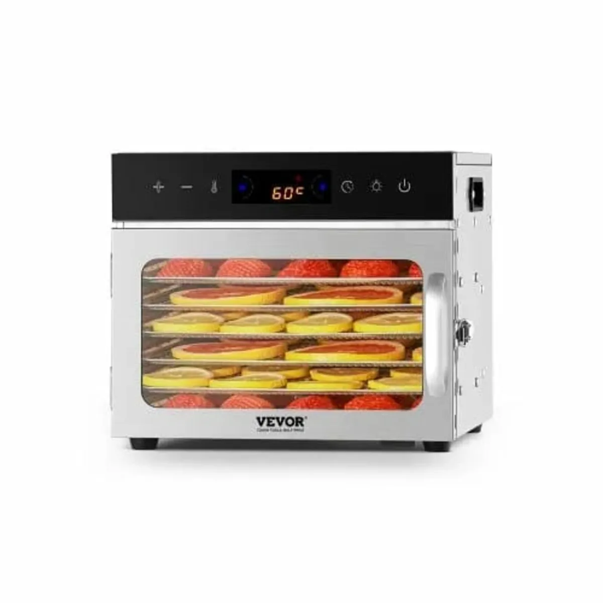Food Dehydrator Machine, 6 Stainless Steel Trays, - Image 1