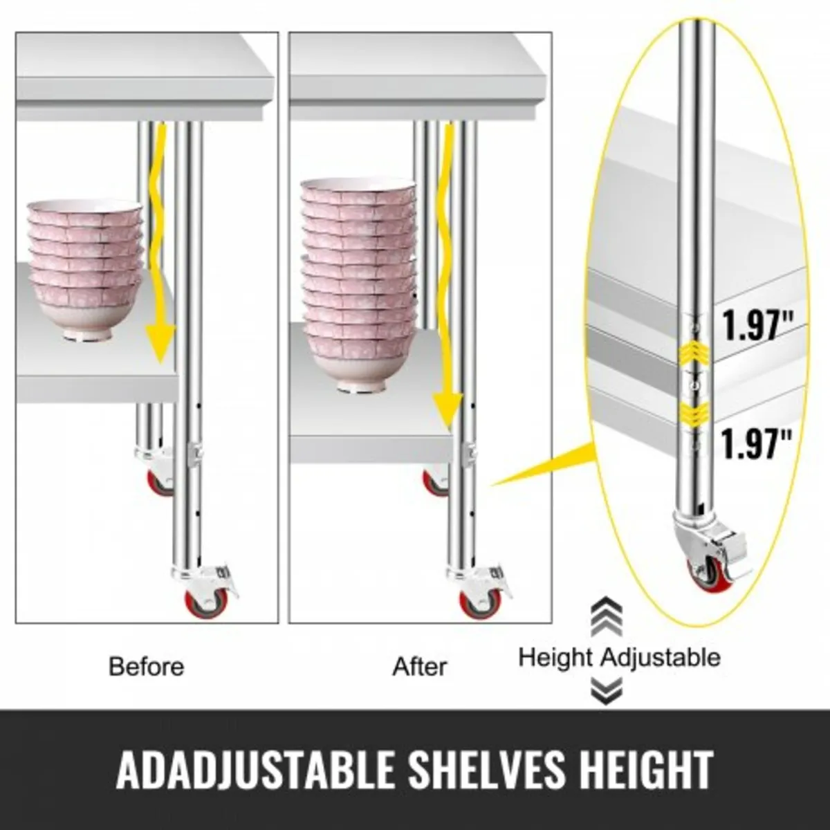 Stainless Steel Work Table 35 x 24 x 33 Inch, 300 - Image 2