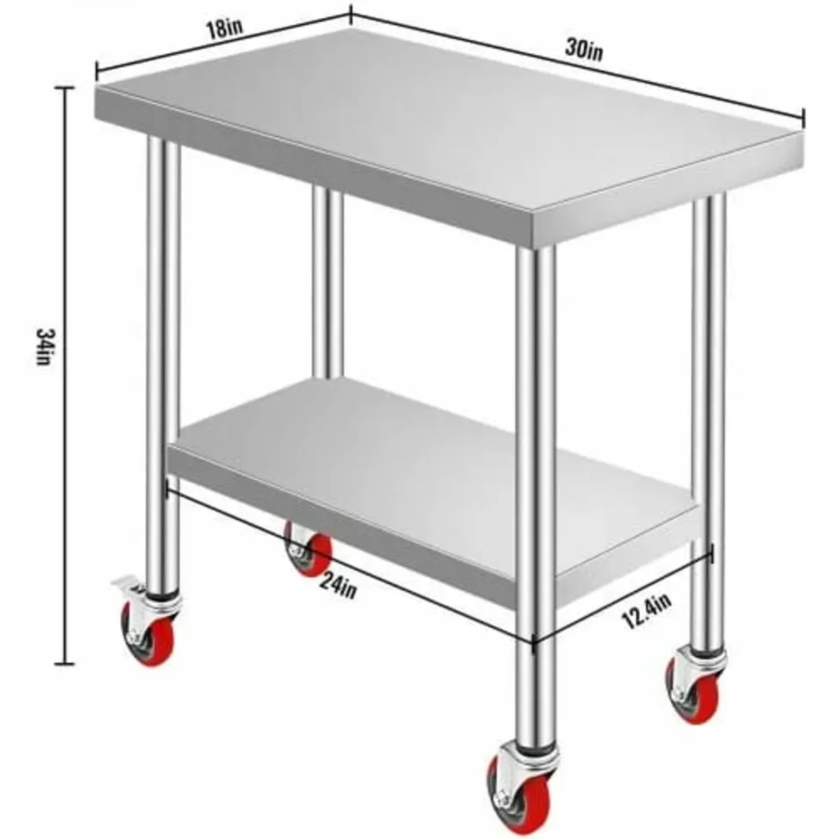 Stainless Steel Work Table 30 x 18 x 34 Inch, 700 - Image 3