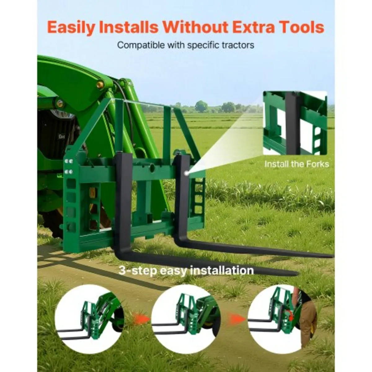 Skid Steer Pallet Frame, 1814 kg Rated Load Capaci - Image 3