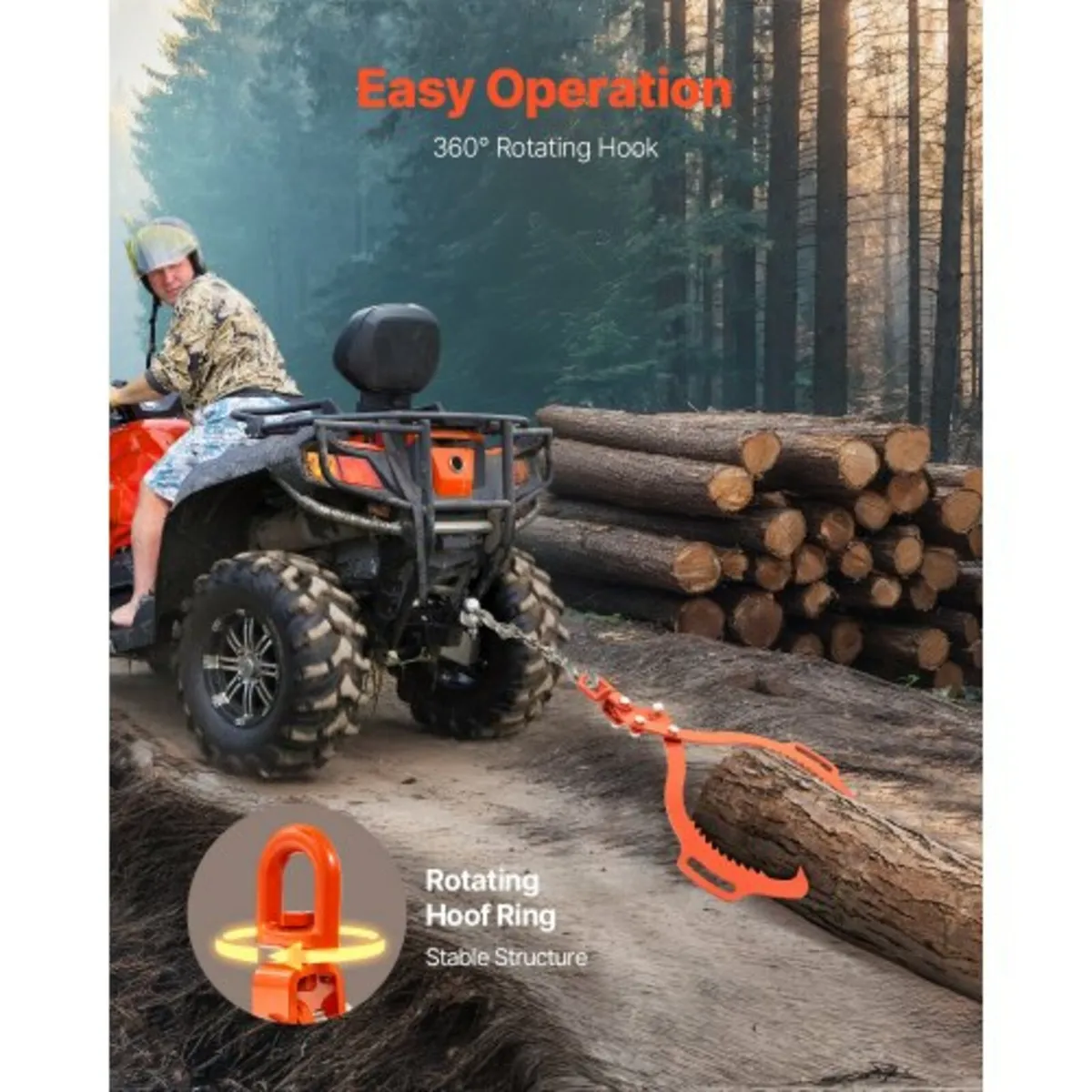 28in Log Lifting Tongs, 2-Claw Log Tongs, Heavy Du - Image 3