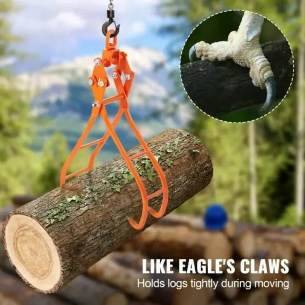 Timber Claw Hook, 36 inch 4 Claw Log Grapple for L - Image 3