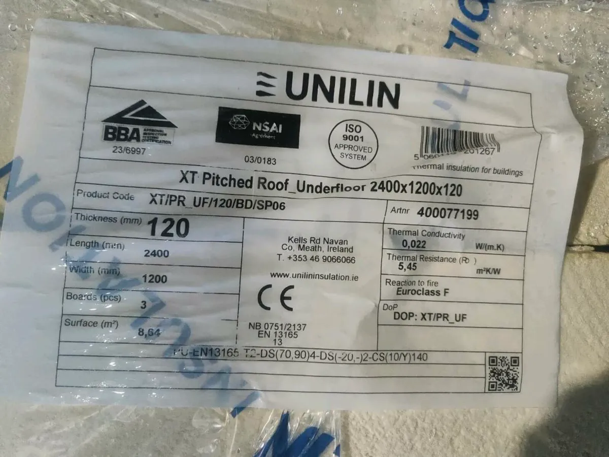 120/150mm PIR underfloor insulation boards 8x4 new - Image 2