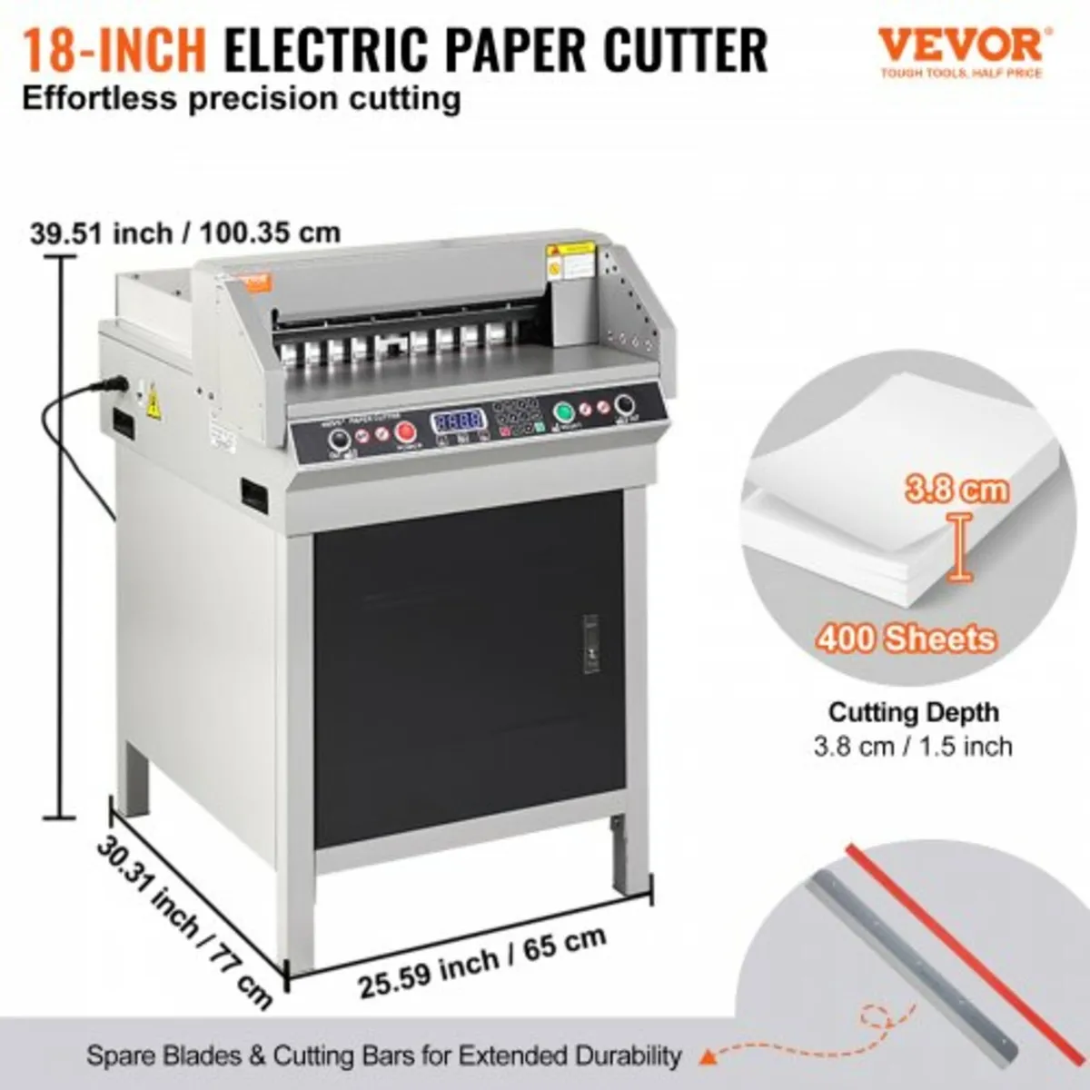 Electric Hydraulic Paper Cutter, Heavy Duty Paper - Image 3