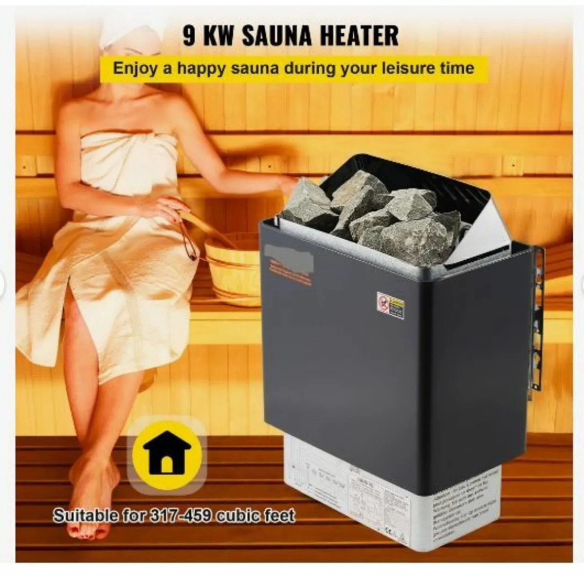 9KW Electric Dry Sauna Heater Stove W/External - Image 3