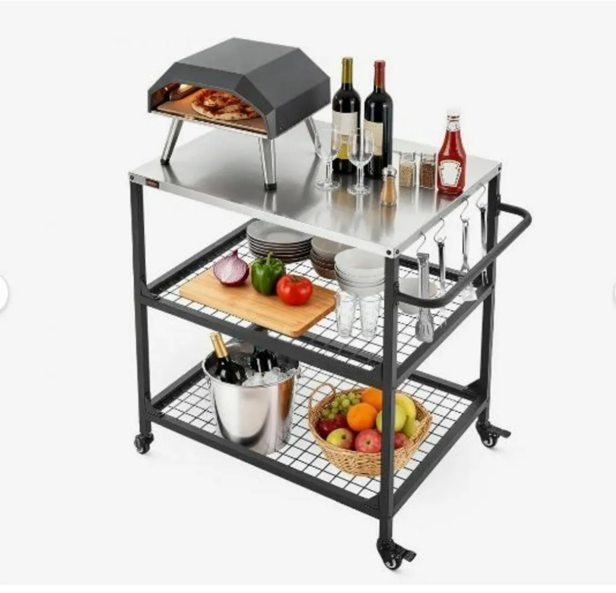 Outdoor Grill Cart, 800 x 610mm Stainless Steel - Image 1