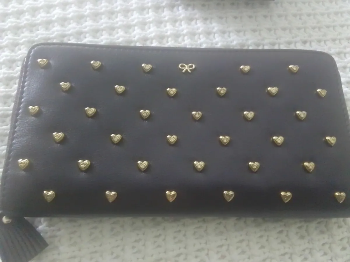 Anya hindmarsh burgundy leather studded purse - Image 1