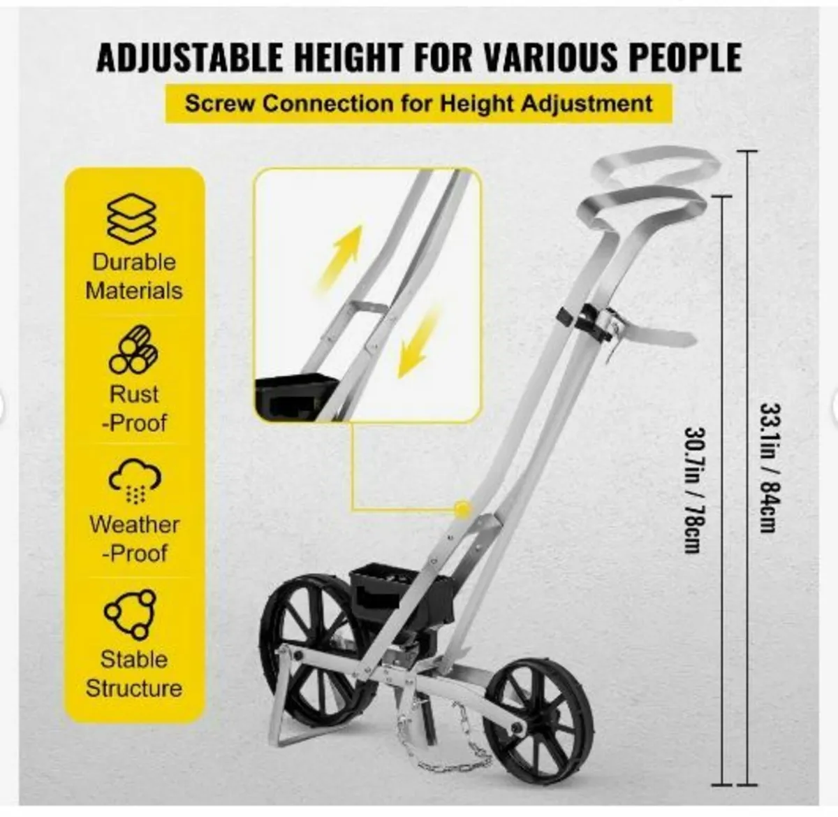 Garden Seeder, Metal Precision Garden Push - Image 2