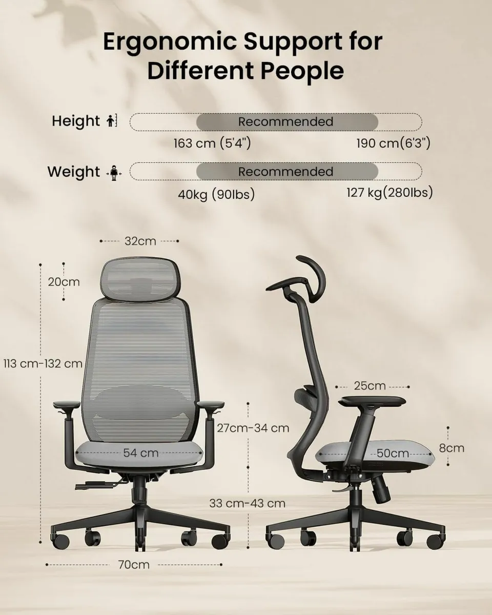 EC200 Ergonomic Office Chair - High Back Computer - Image 2