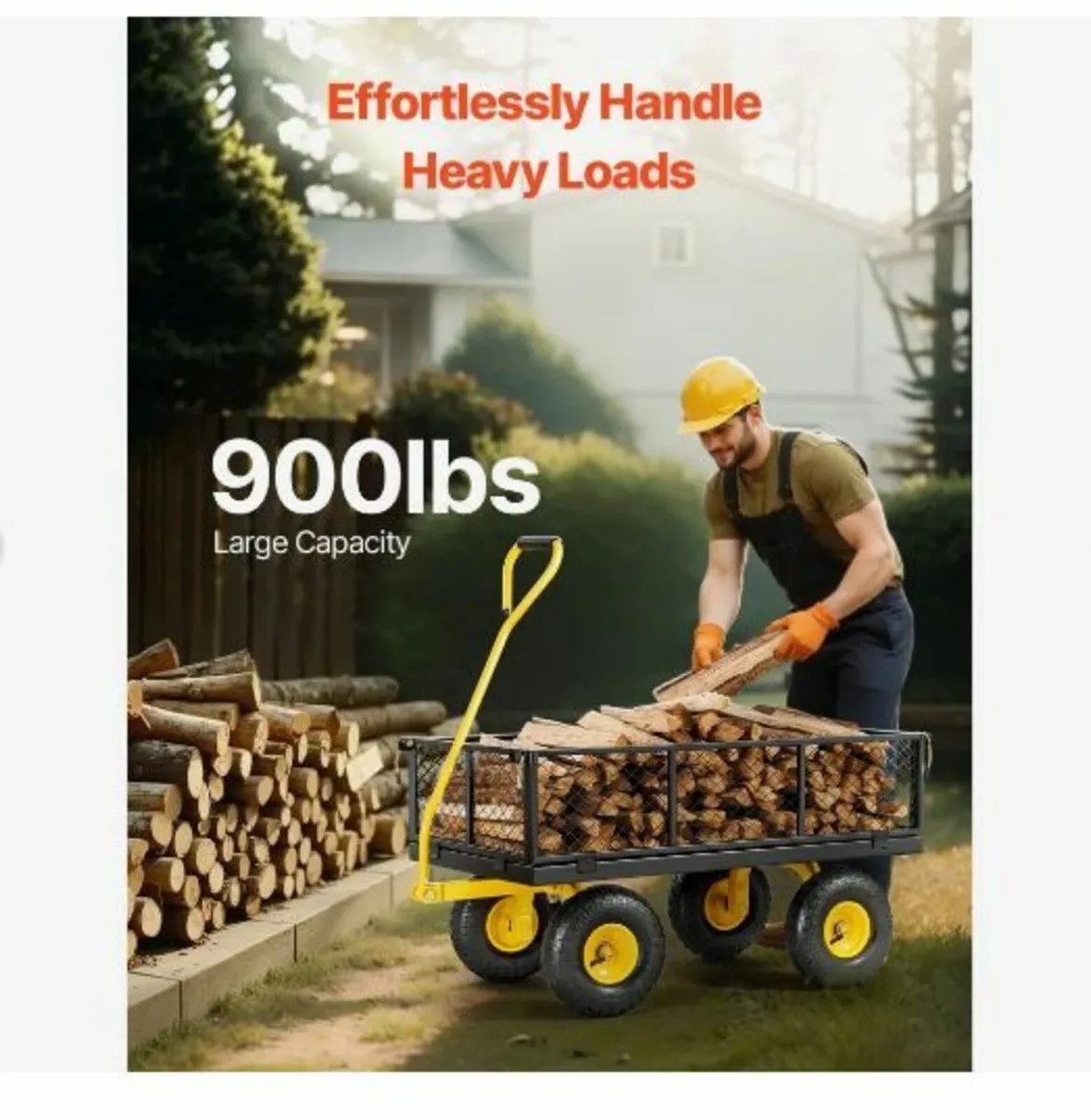 900 Lbs Heavy Duty Steel Garden Cart - Image 2