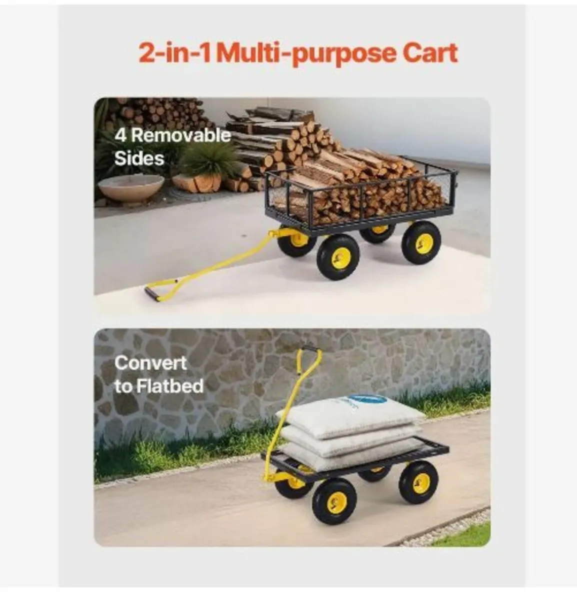 900 Lbs Heavy Duty Steel Garden Cart - Image 4