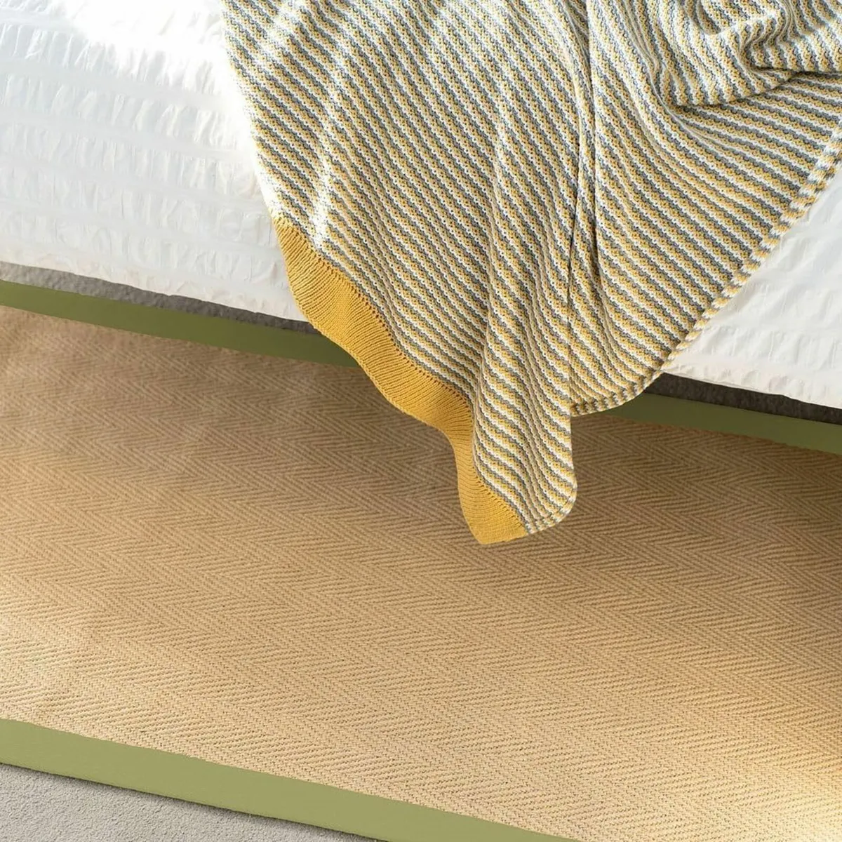 Natural Sustainable Olive Green Cotton Border - Image 1