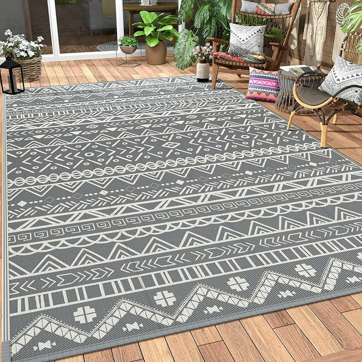 Geometric Rug Outdoor 180 x 270 CM Waterproof - Image 1
