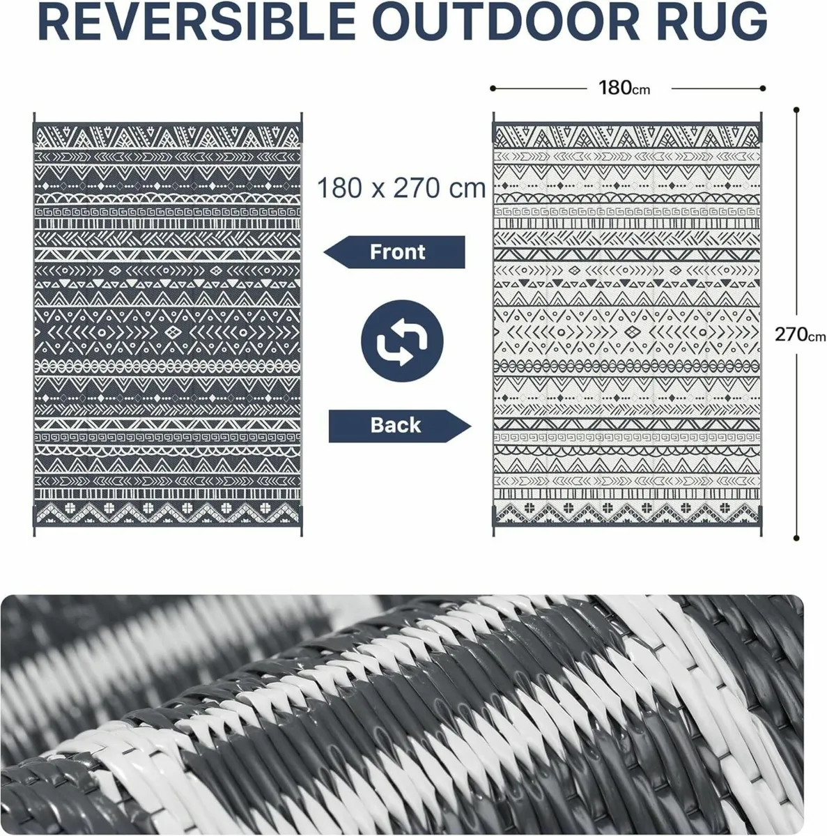 Geometric Rug Outdoor 180 x 270 CM Waterproof - Image 2