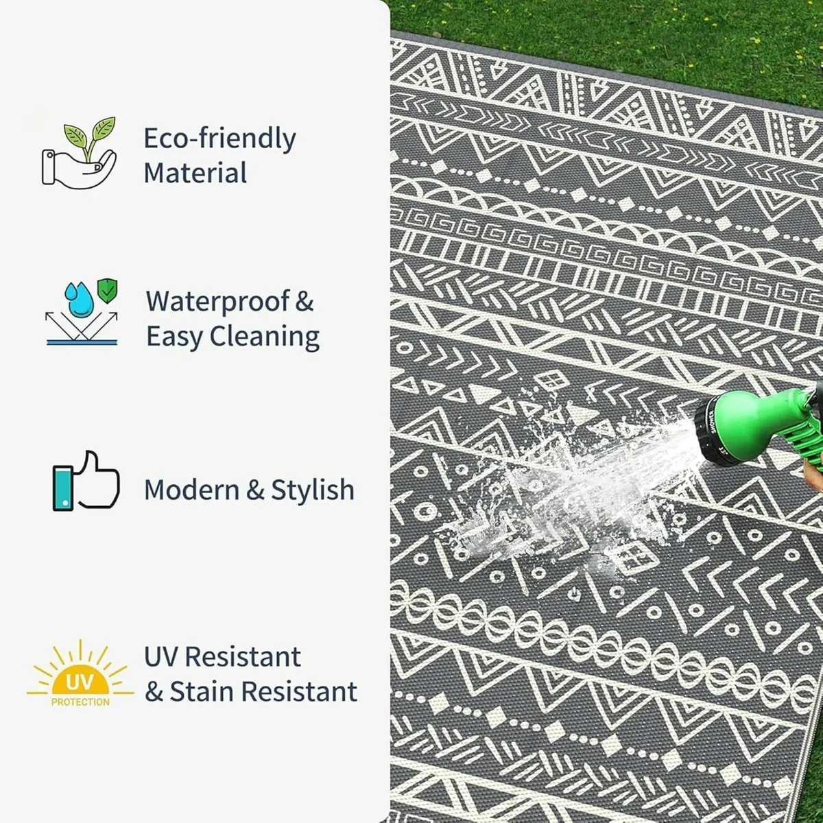 Geometric Rug Outdoor 180 x 270 CM Waterproof - Image 3