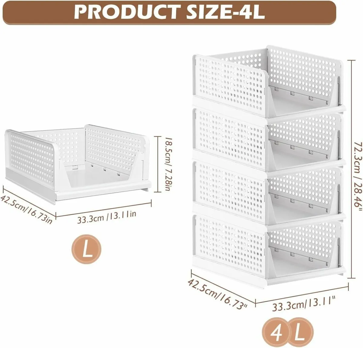 Foldable Closet Organizer - 8 Pack Stackable - Image 2