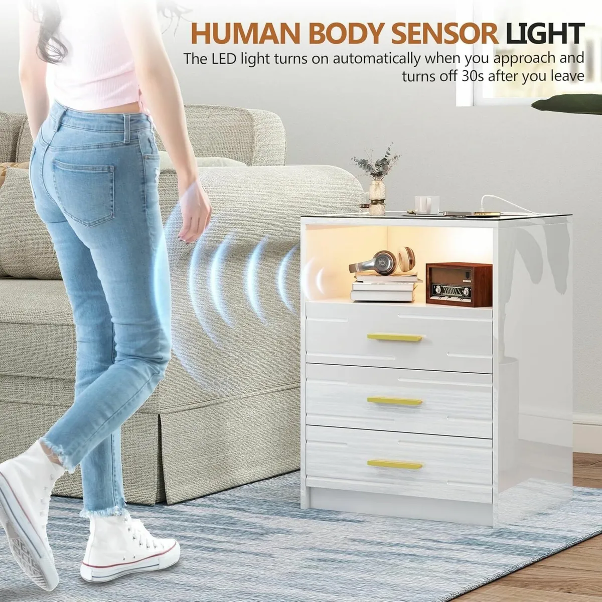 Smart Bedside Table - with Charging Station 3 - Image 4