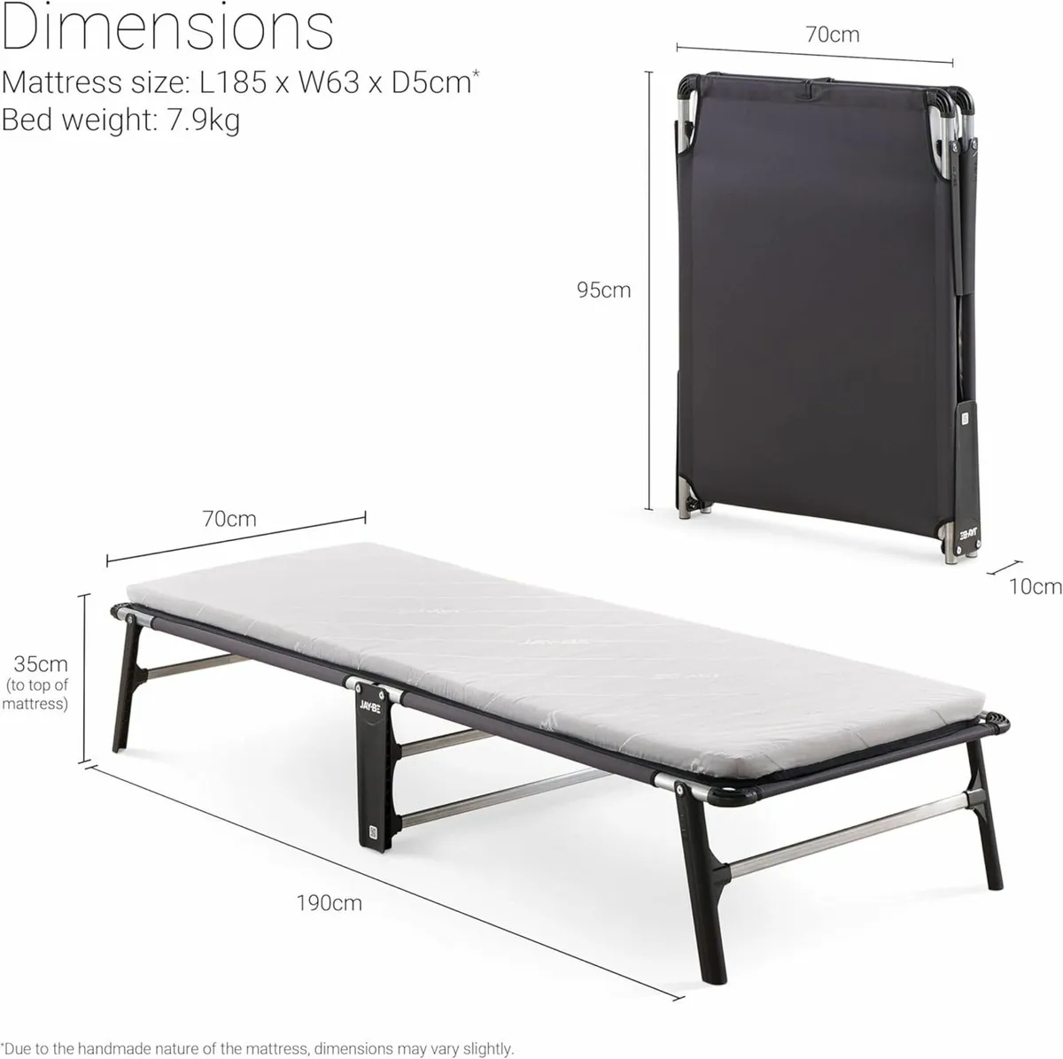 CE70 Compact Folding Bed with Mattress and - Image 3