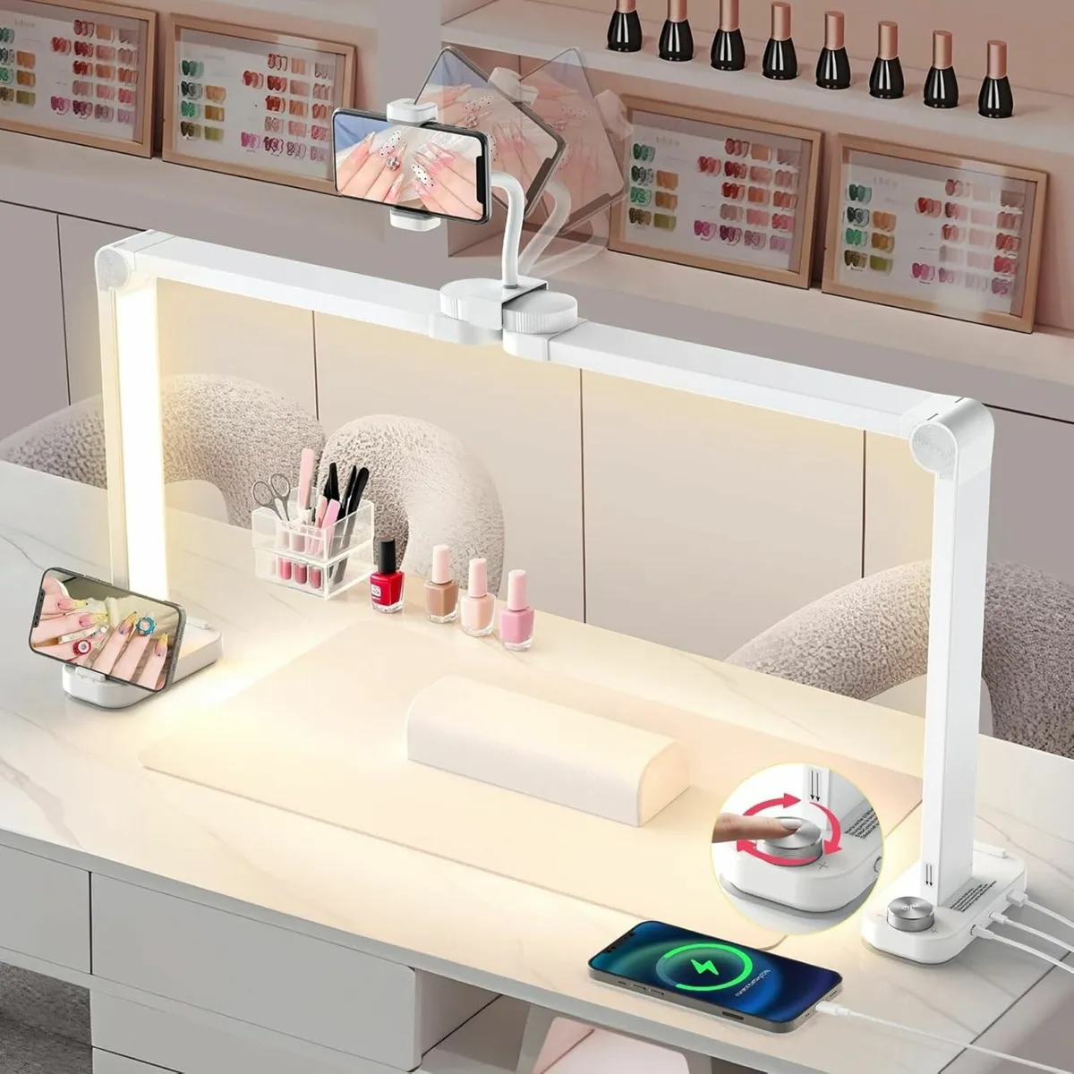 Half Moon Light for Nail Desk: 34 Arch Desk Lamp - Image 1