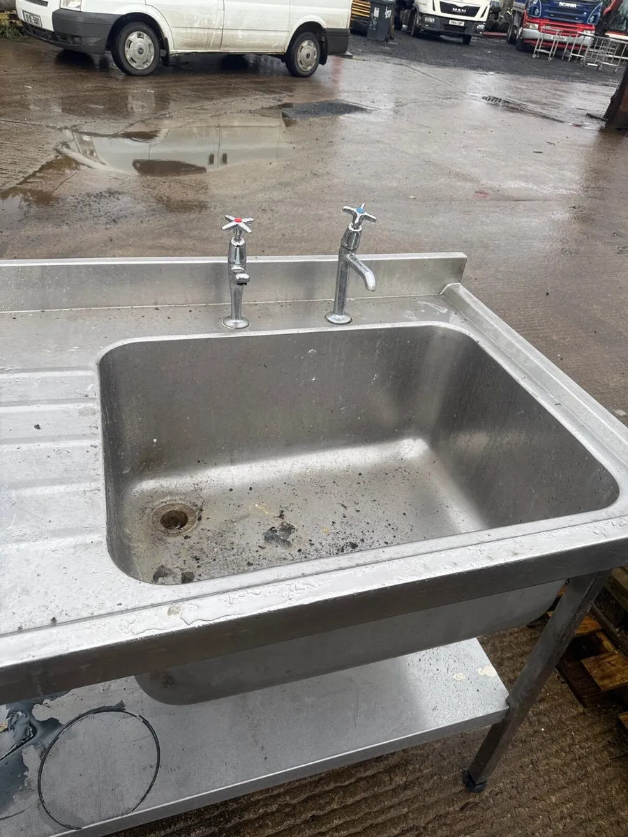 Stainless Steel Double Sink 2.4m x 65cm - Image 3
