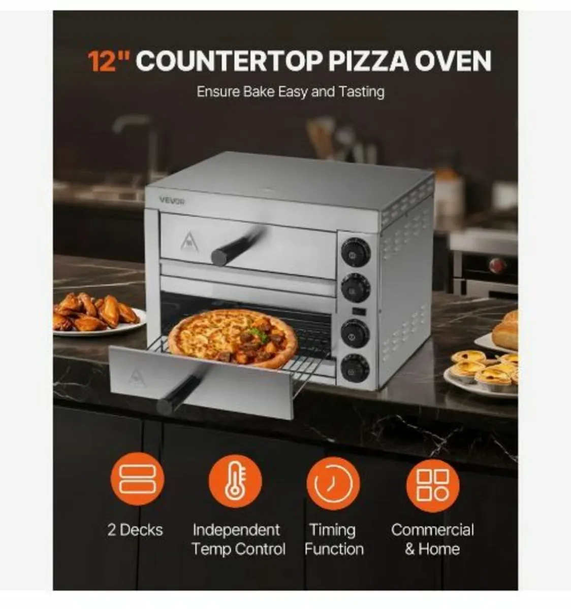 Electric Pizza Oven for Countertops, 12-inch, 1700 - Image 4