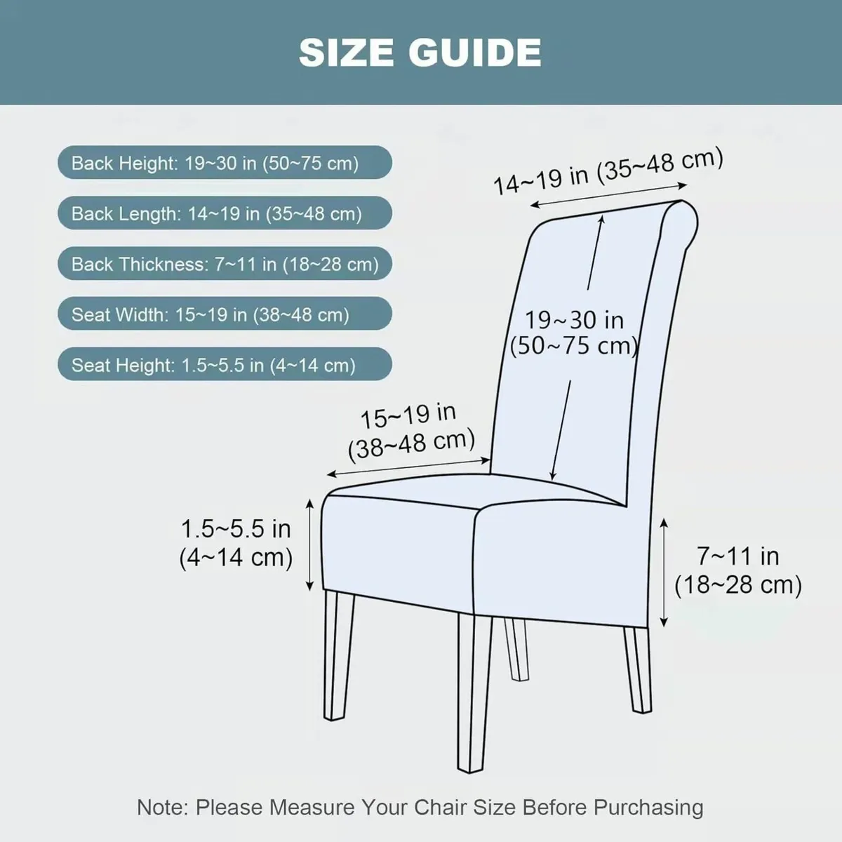 Velvet Dining Chair Covers Stretch Large Slipcover - Image 3