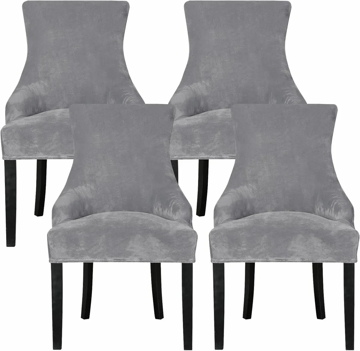 Dining Chair Covers Stretch Velvet Wingback - Image 1