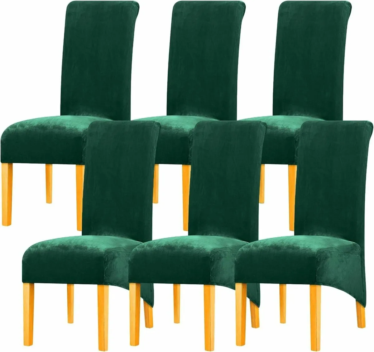 Velvet Dining Chair Covers: Thick High Back - Image 1