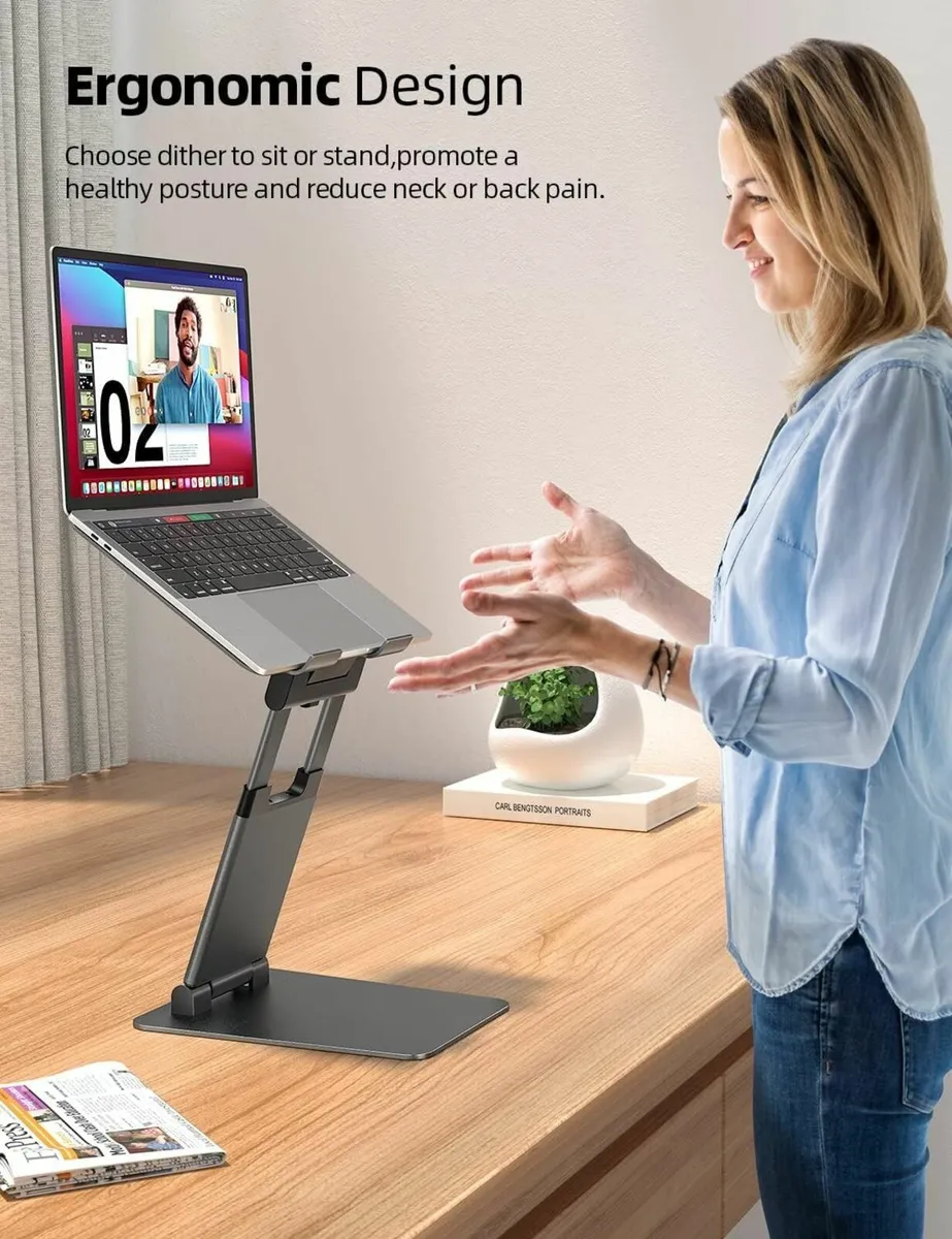 Laptop Stand for Desk Adjustable Riser Ergonomic - Image 2