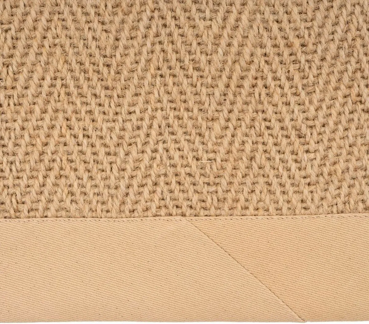 Natural Sustainable Beige Cotton Border Herringbon - Image 2