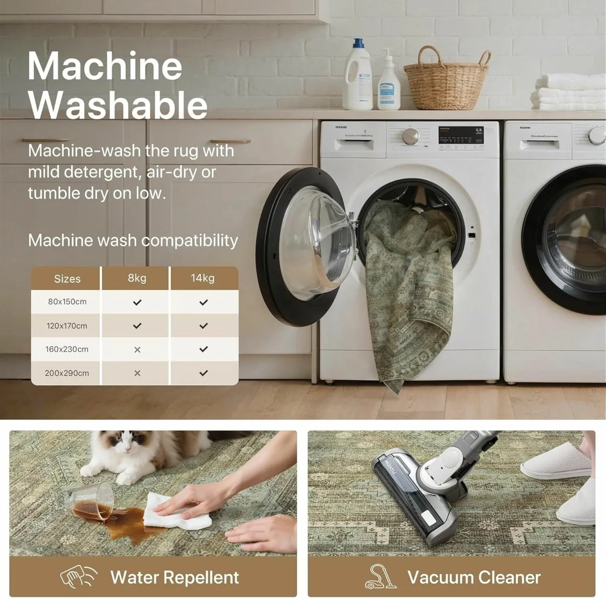 Runner Rug 80x300cm–Washable Extra Long Non-Slip - Image 3