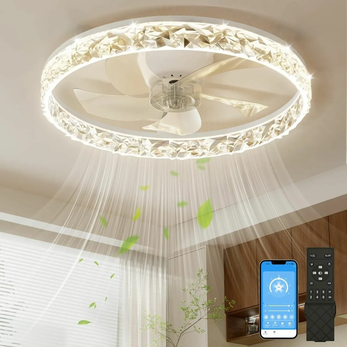 50CM LED Ceiling Fan with Lights and APP Remote - Image 1