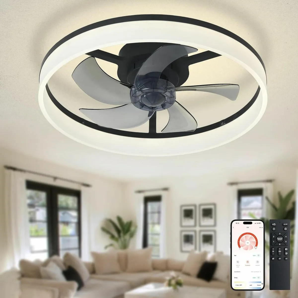 LED Ceiling Fan with Light: 20 Modern Low - Image 1