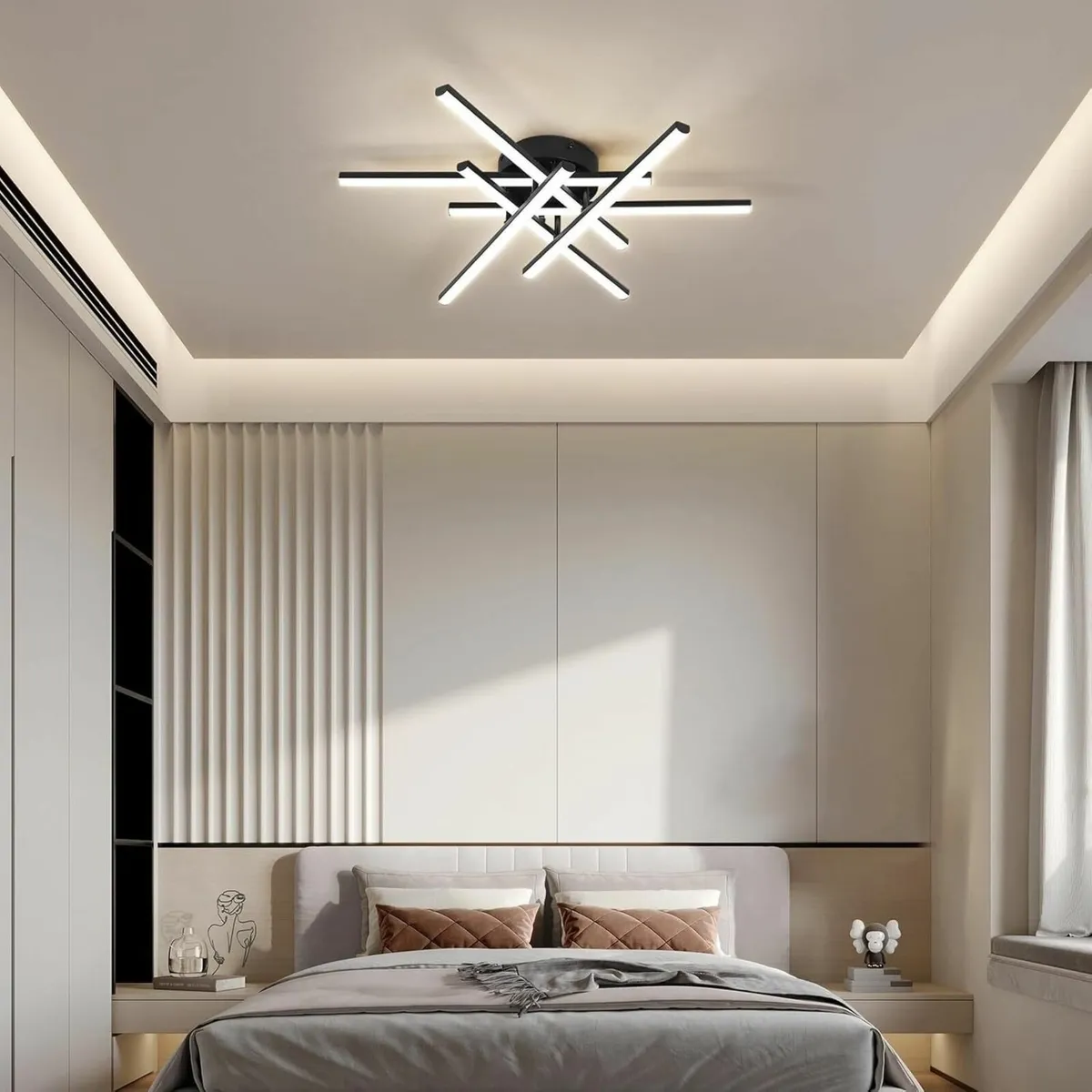 Modern Ceiling Light LED 55cm Black Dimmable - Image 4