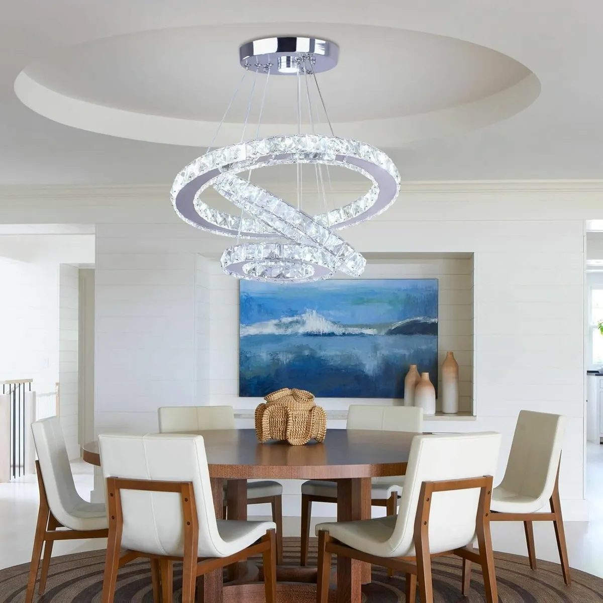Crystal Chandeliers Modern LED Rings Pendant - Image 4