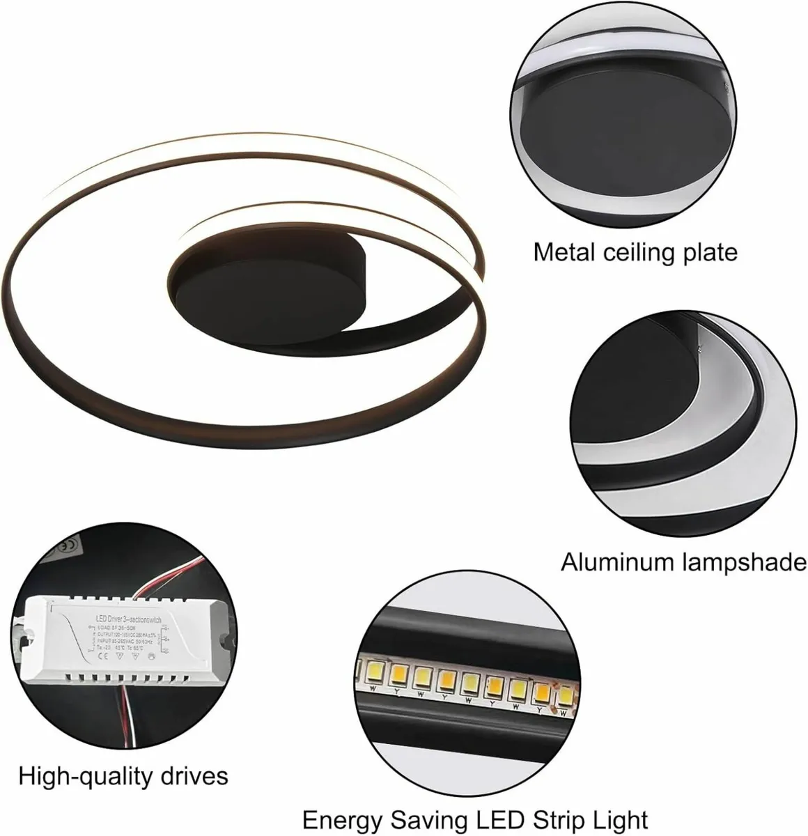 Flush Mount Ceiling Light Fixture with Remote - Image 3