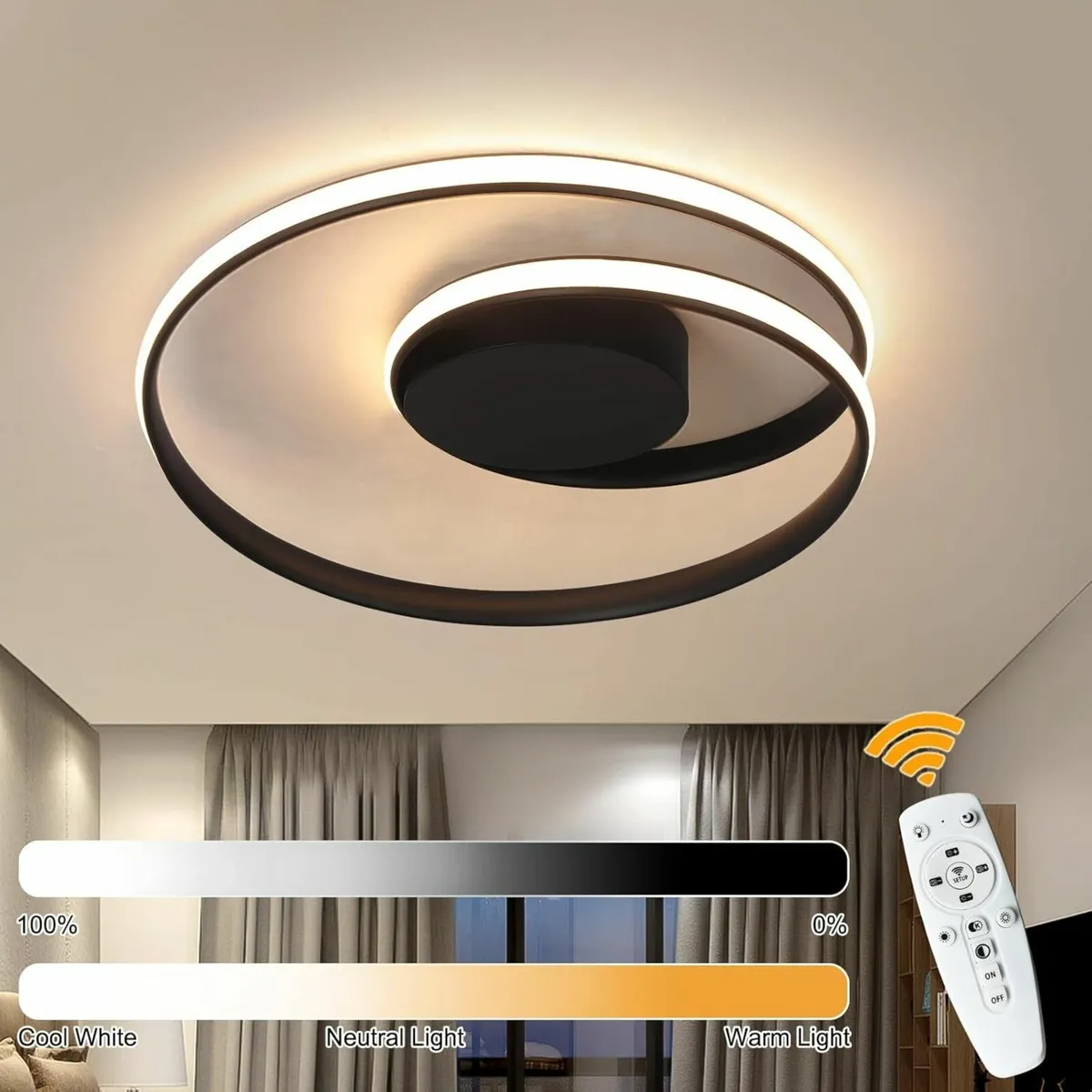 Flush Mount Ceiling Light Fixture with Remote - Image 4